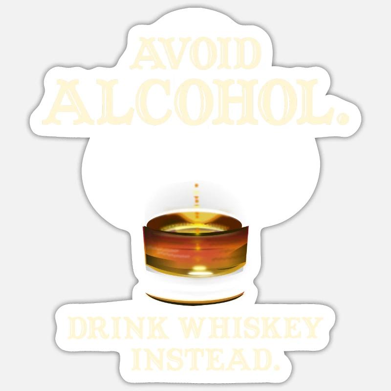 Avoid Alcohol Drink Whiskey Sticker Größe S (10 x 10 cm)