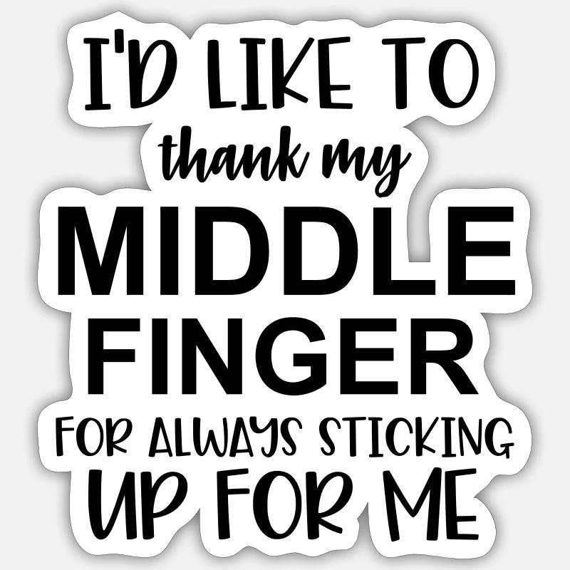 Middle Finger - Sticker size S (10 x 10 cm) - white matte