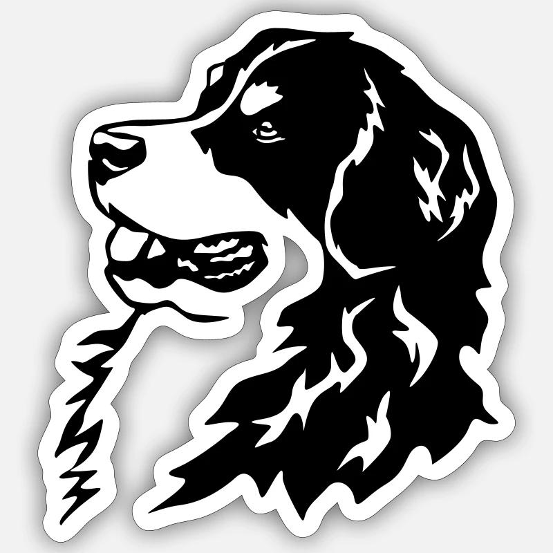 Bernese Mountain Dog head - Sticker size S (10 x 10 cm) - white matte
