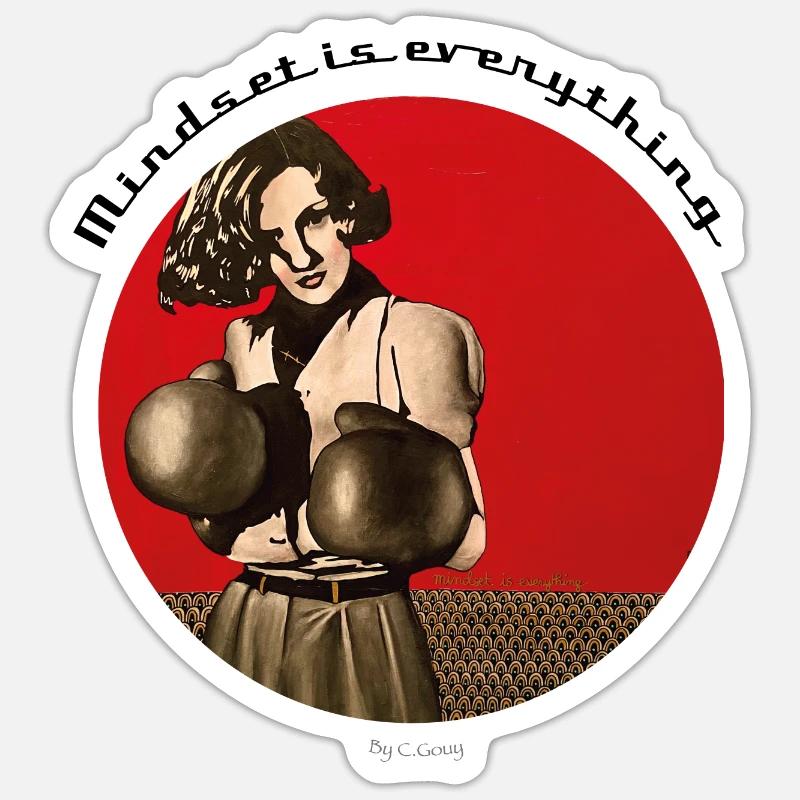 Mindset is everything - Sticker Größe S (10 x 10 cm) - Mattweiß