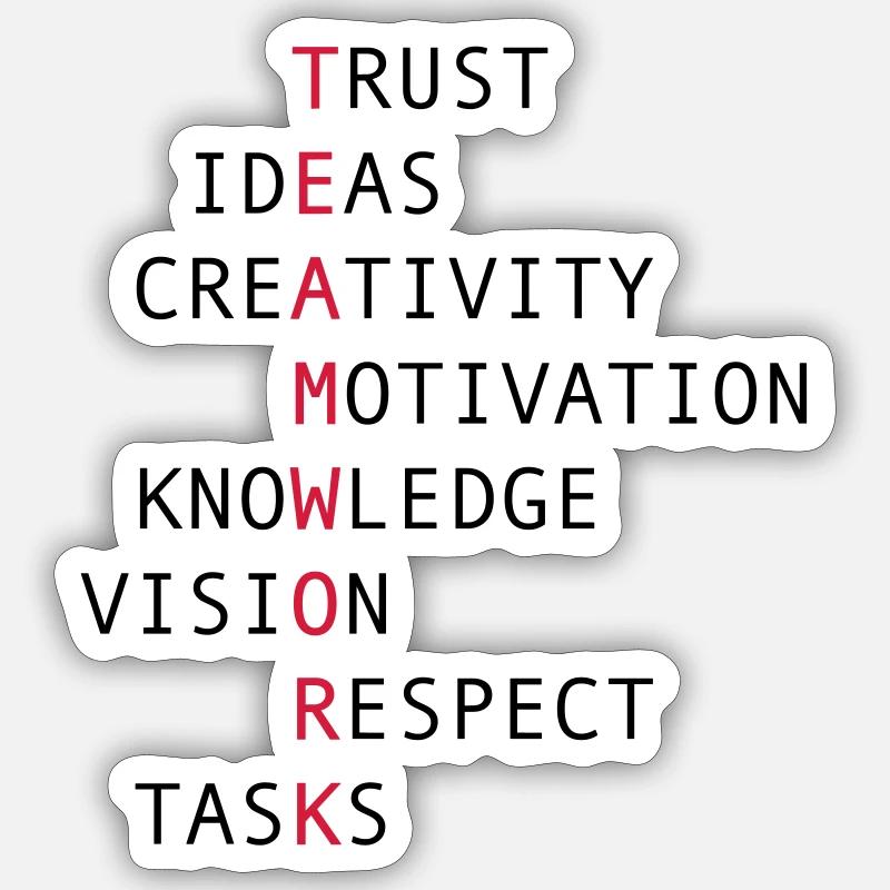 TEAMWORK Sticker Größe S (10 x 10 cm)