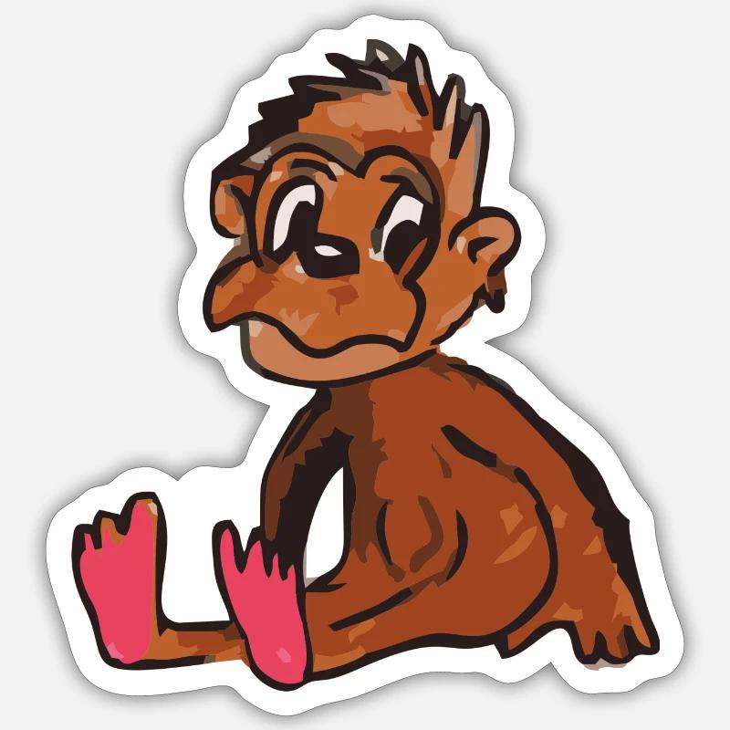 monkey Affe Sticker Größe S (10 x 10 cm)