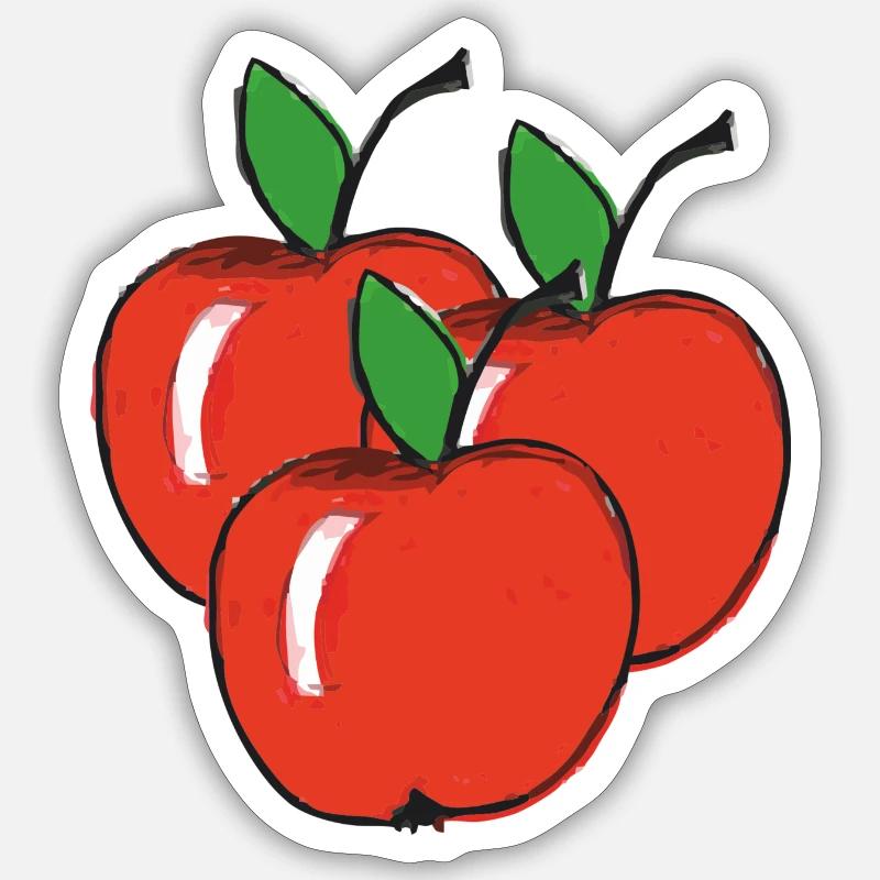 Aepfel - Sticker Größe S (10 x 10 cm) - Mattweiß