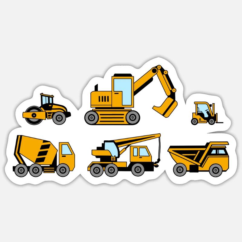 Construction Vehicles - Trucks, Diggers & Cranes Sticker size S (10 x 10 cm)