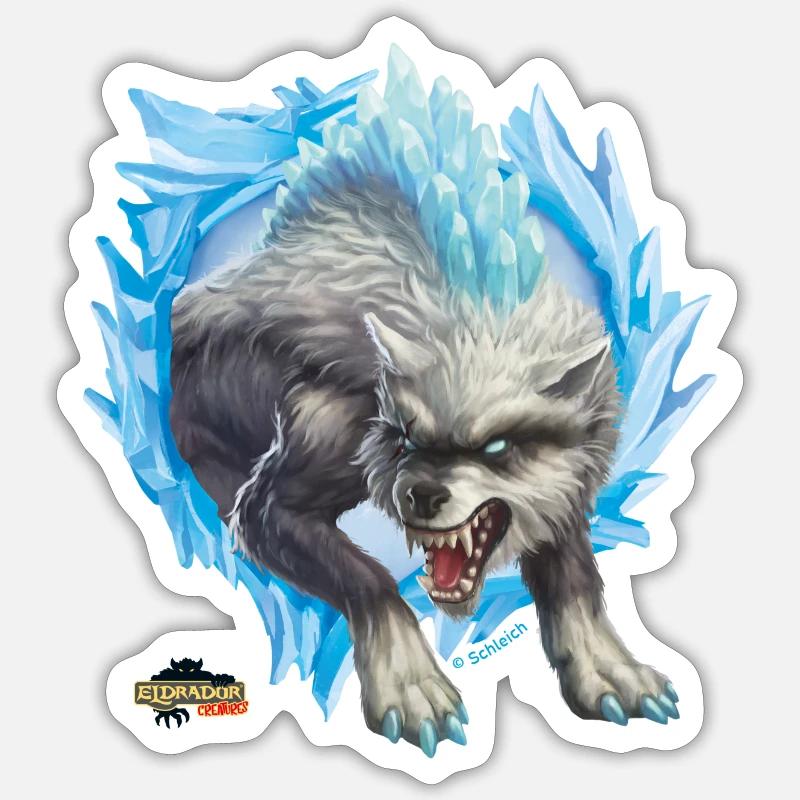 Schleich Eldrador Creatures Schneewolf Tassen Sticker Größe S (10 x 10 cm)