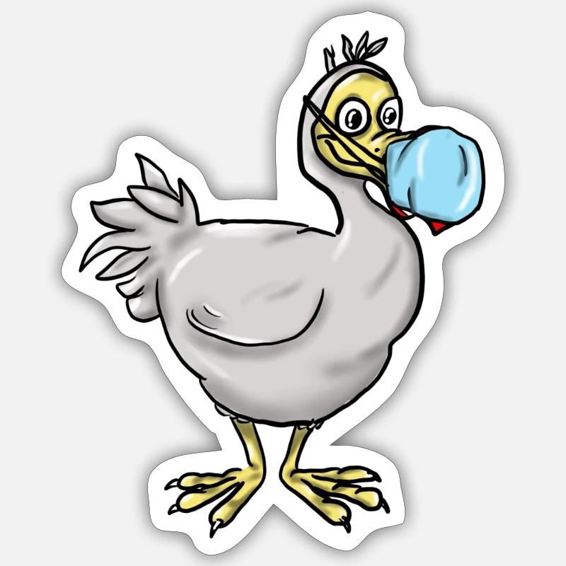 Dodo masque - Sticker taille S (10 x 10 cm) - blanc mat