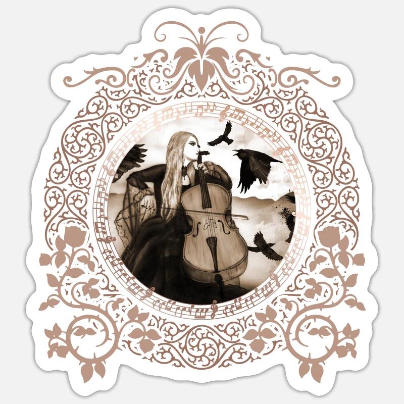 Gothic cellist Sticker size S (10 x 10 cm)