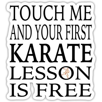 Karaté - Sticker taille S (10 x 10 cm) - blanc mat - Devant