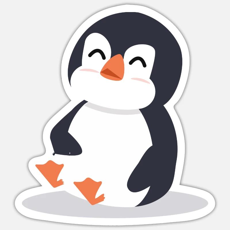 pingouin - Sticker taille S (10 x 10 cm) - blanc mat