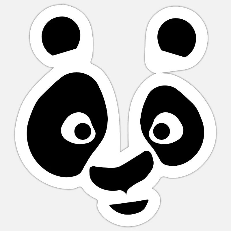 PANDA - Sticker taille S (10 x 10 cm) - blanc mat