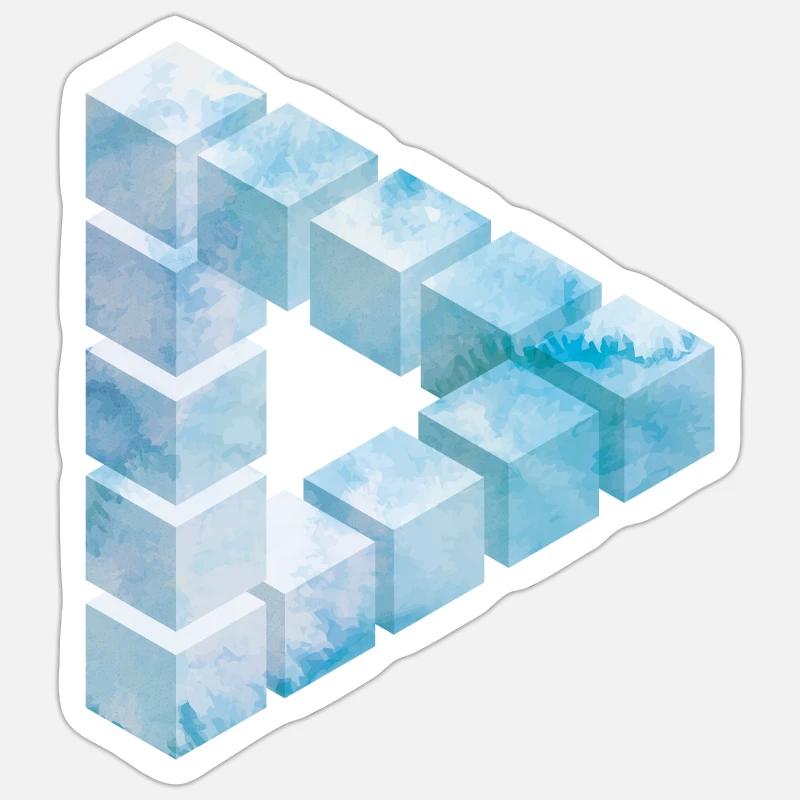 Conception de motif de bloc de glace - Sticker taille S (10 x 10 cm) - blanc mat