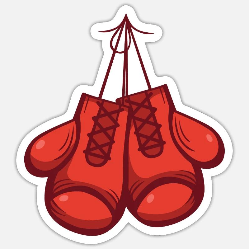 Boxhandschuhe - Sticker Größe S (10 x 10 cm) - Mattweiß