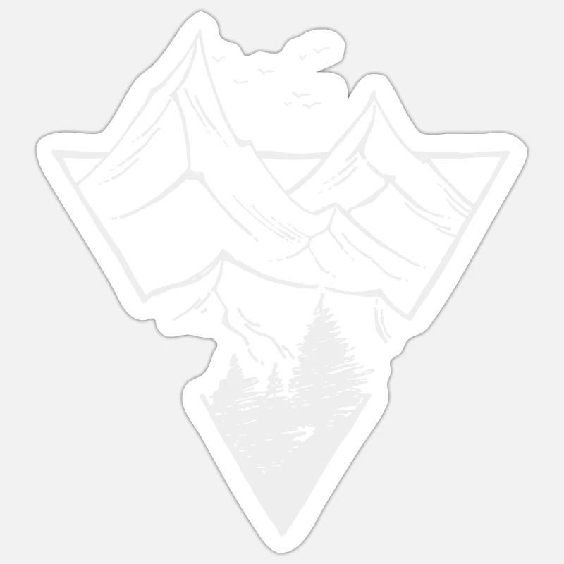 Triangle, Montagnes & Forêt - Sticker taille S (10 x 10 cm) - blanc mat