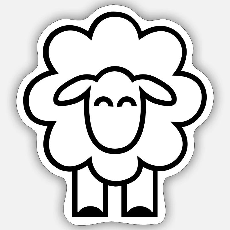 fermier de cadeau icône mouton blanc - Sticker taille S (10 x 10 cm) - blanc mat