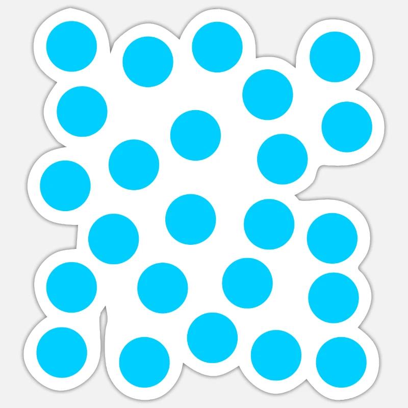 points bleus - Sticker taille S (10 x 10 cm) - blanc mat