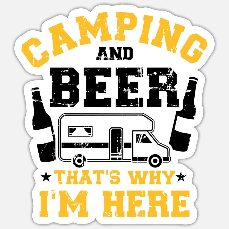 Campeur - Sticker taille S (10 x 10 cm) - blanc mat