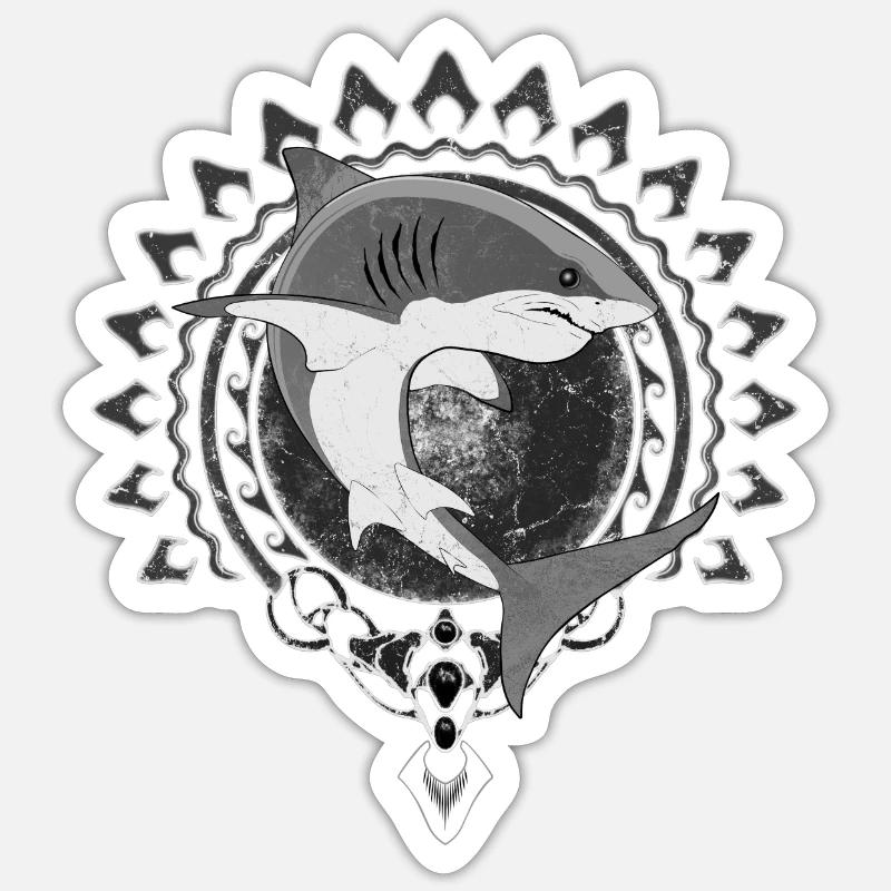White shark - Sticker size S (10 x 10 cm) - white matte