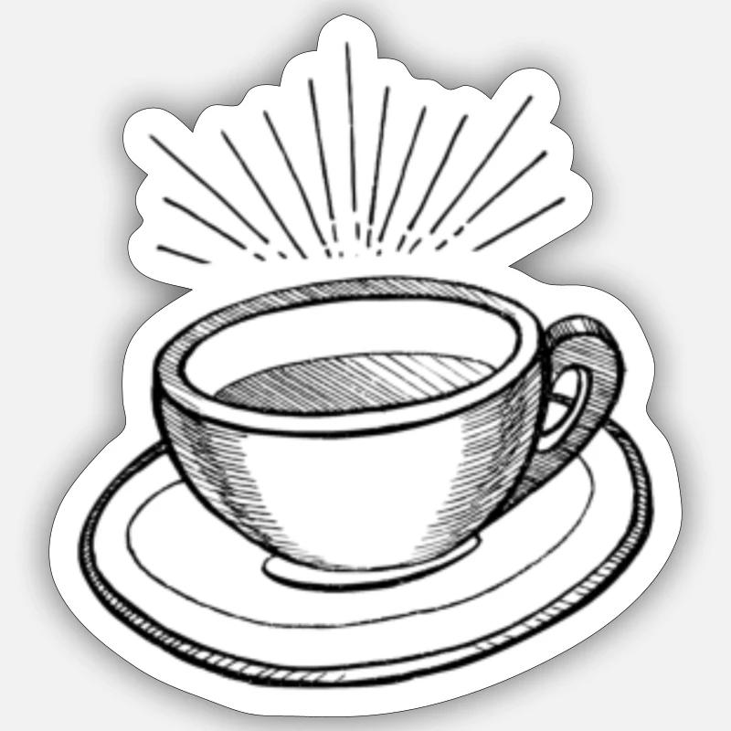 Conception de tasses à café - Sticker taille S (10 x 10 cm) - blanc mat