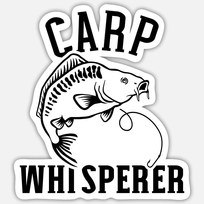carpe - Sticker taille S (10 x 10 cm) - blanc mat