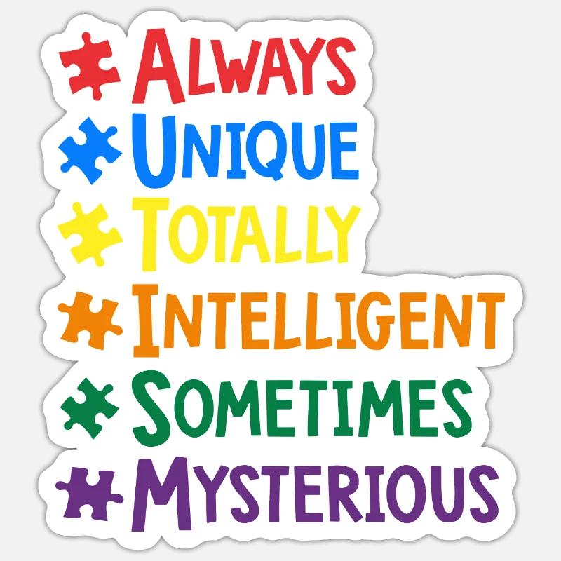 AUTISME - Sticker taille S (10 x 10 cm) - blanc mat