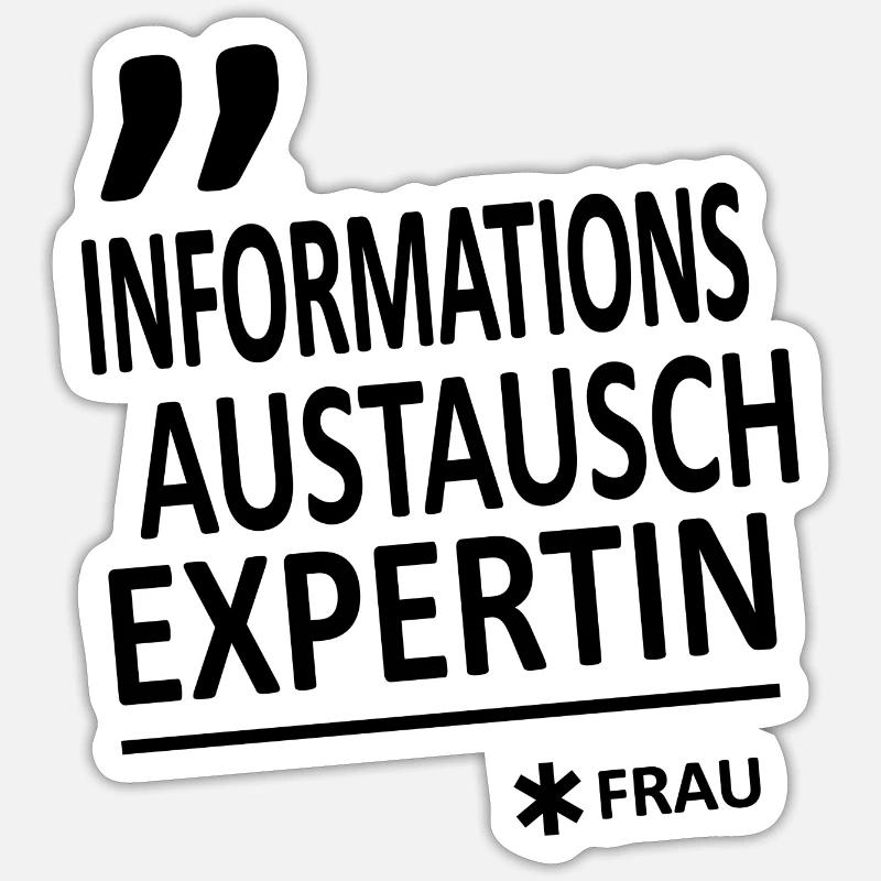 Informationsaustauschexpertin(Frau)-Version 1 - Sticker Größe S (10 x 10 cm) - Mattweiß