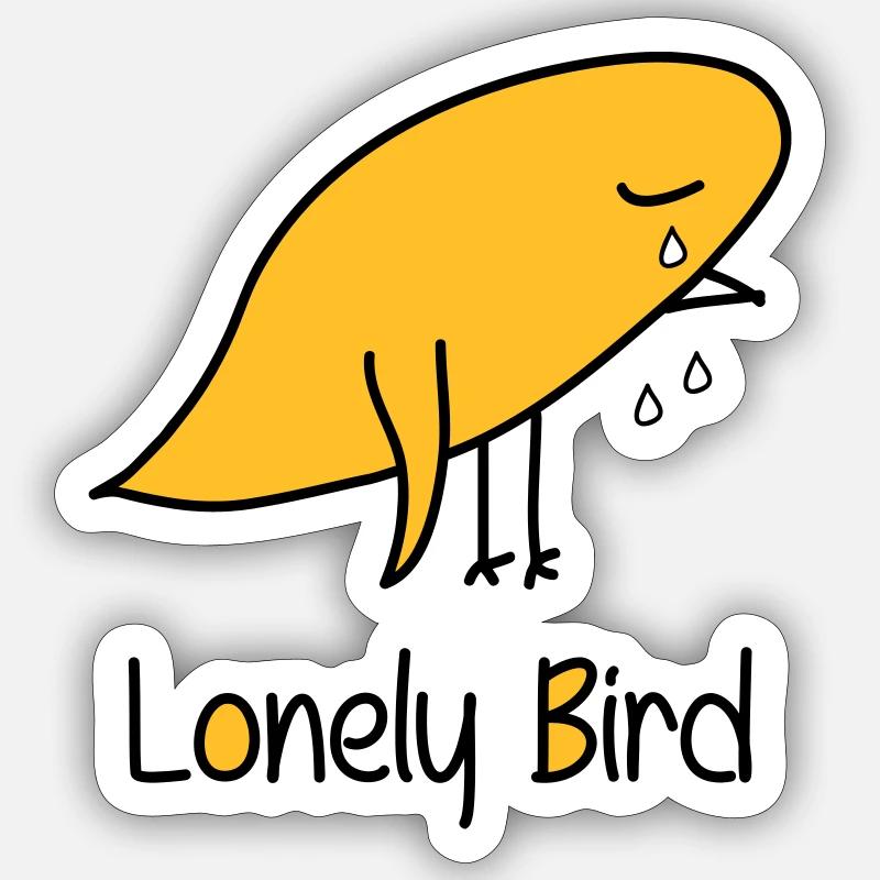 Lonely Bird - Sticker size S (10 x 10 cm) - white matte