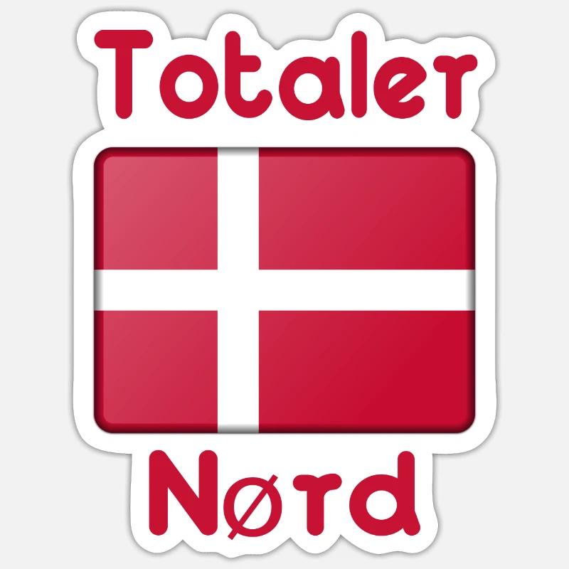 Totaler Dänemark Nerd - Sticker Größe S (10 x 10 cm) - Mattweiß