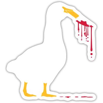 Bloody knife geese - Sticker size S (10 x 10 cm) - white matte - Front