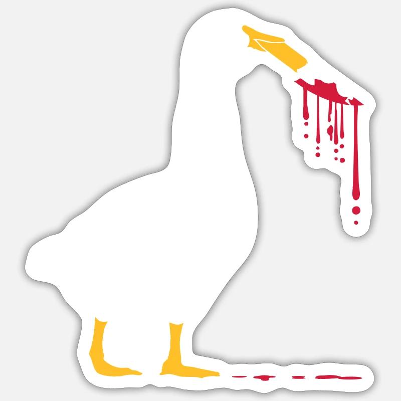 Blutiges Messer Gänse Sticker Größe S (10 x 10 cm)