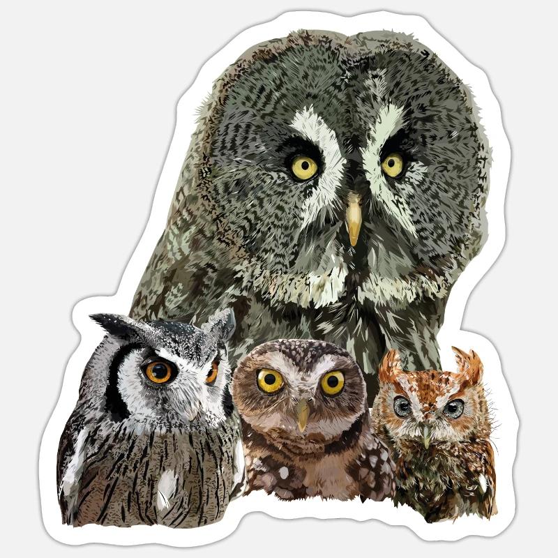 Owls Sticker size S (10 x 10 cm)