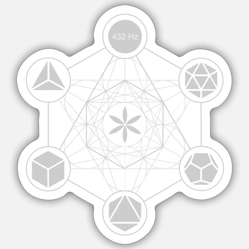 Metatron template white Sticker size S (10 x 10 cm)