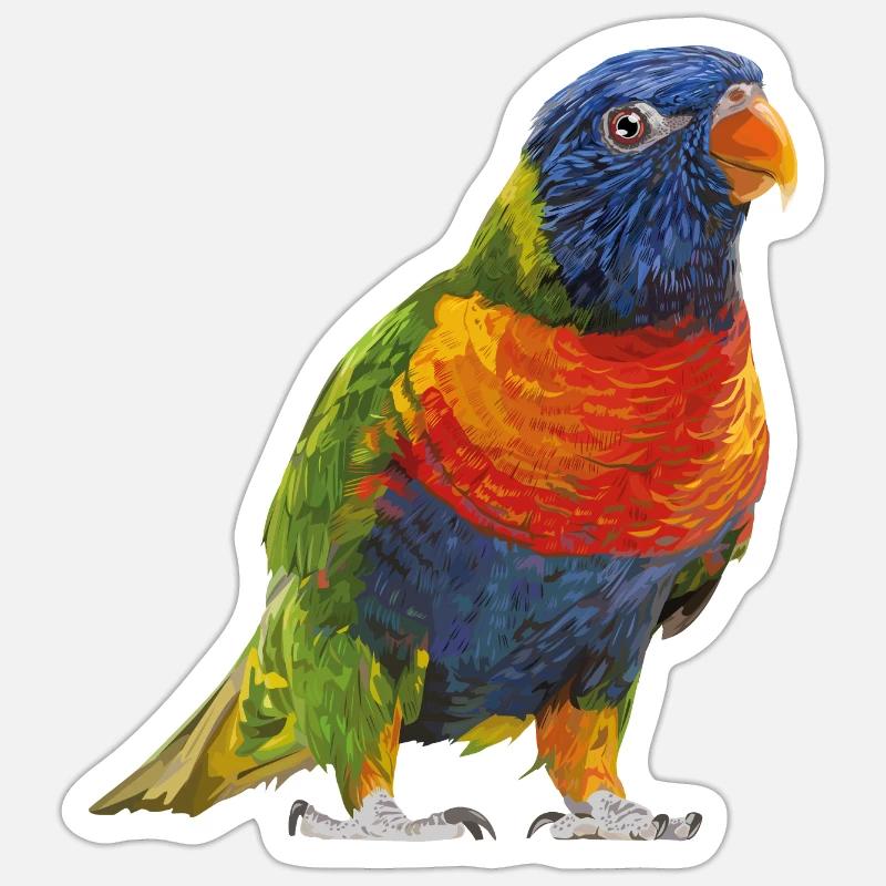 Rainbow lori - Sticker size S (10 x 10 cm) - white matte