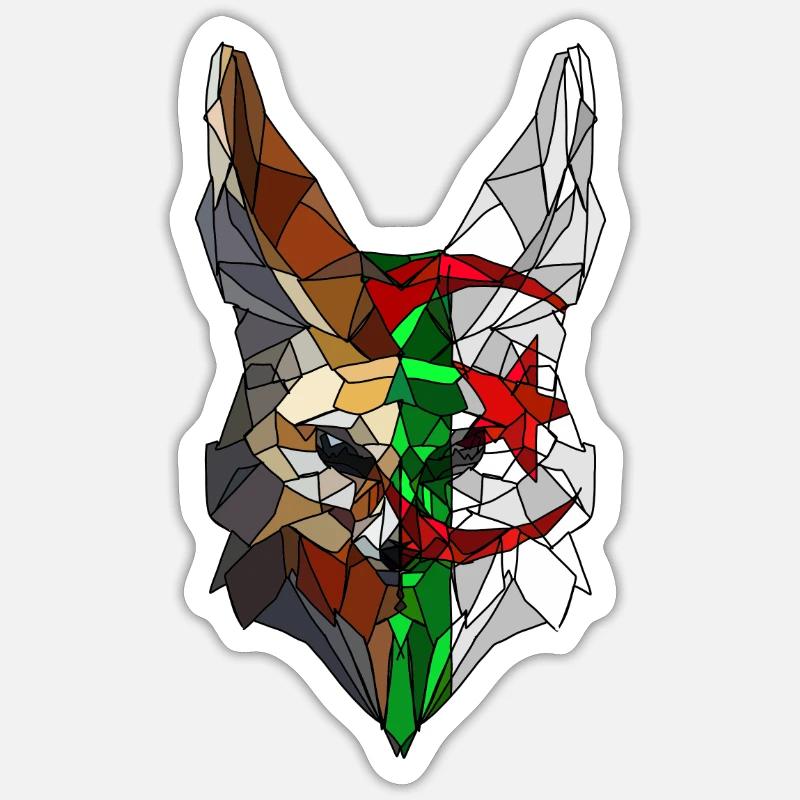Fennec et drapeau de l'Algérie en polysphère Sticker taille S (10 x 10 cm)