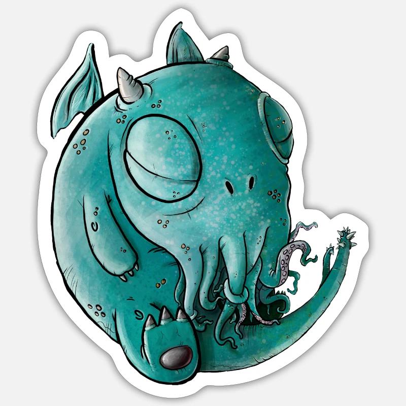 Bébé cthulhu Sticker taille S (10 x 10 cm)