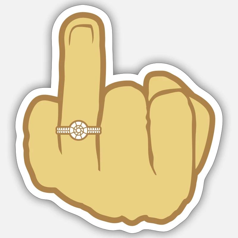 Hand Hochzeit Ehering Sticker Größe S (10 x 10 cm)