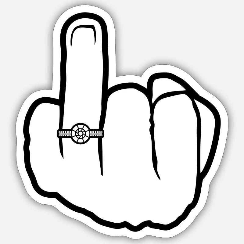 Wedding ring hand wedding Sticker size S (10 x 10 cm)