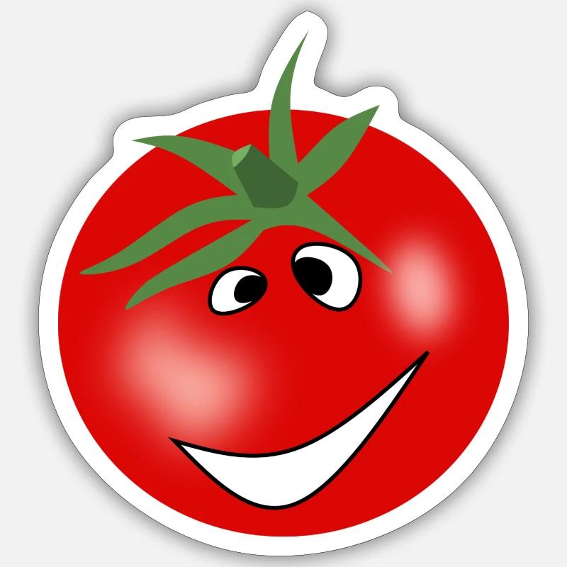 Funny Tomato - Sticker taille S (10 x 10 cm) - blanc mat