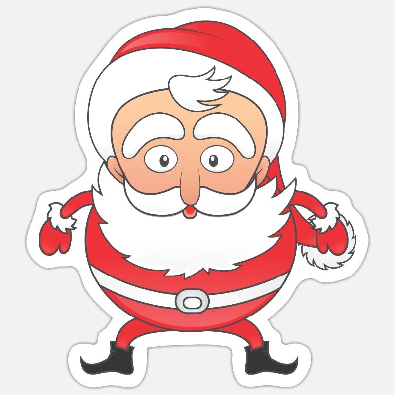 Weihnachtsmann - Sticker Größe S (10 x 10 cm) - Mattweiß