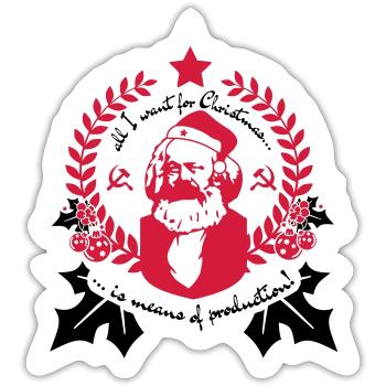 Happy X-Marx - Ugly Christmas Sweater - Sticker taille S (10 x 10 cm) - blanc mat - Devant