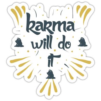 karma will do it kontiki - Sticker size S (10 x 10 cm) - white matte - Front