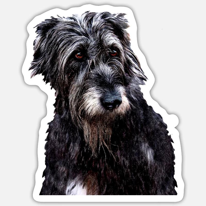 levrier irlandais Irish wolfhound - Sticker taille S (10 x 10 cm) - blanc mat