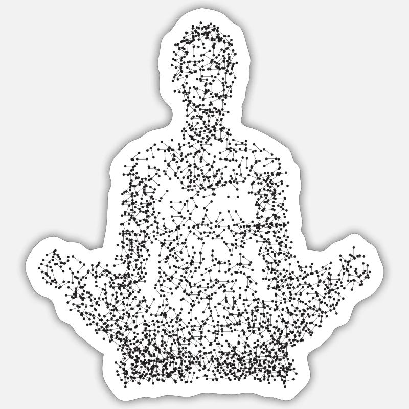 Meditation Dunkle Materie Sammlung (Schwarz) - Sticker Größe S (10 x 10 cm) - Mattweiß