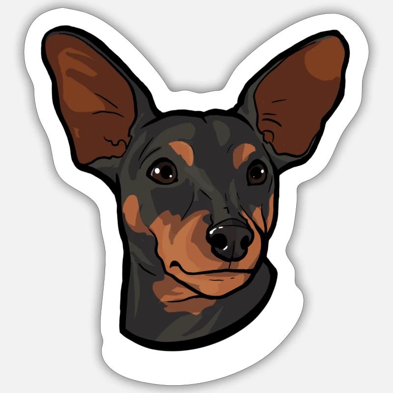 Tiny Giant - Miniature Pincher - Sticker taille S (10 x 10 cm) - blanc mat
