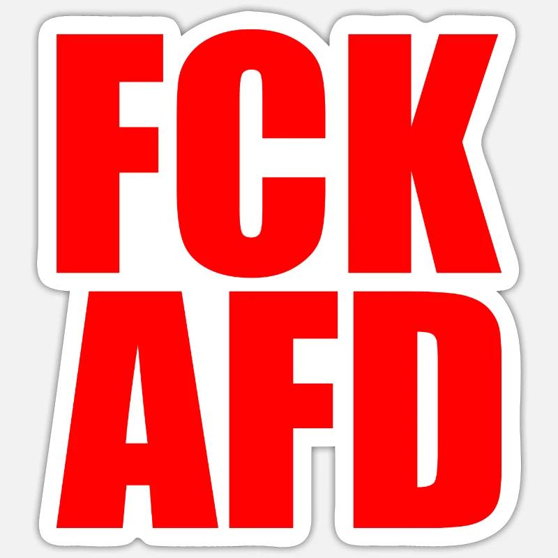 Fck afd - Sticker taille S (10 x 10 cm) - blanc mat