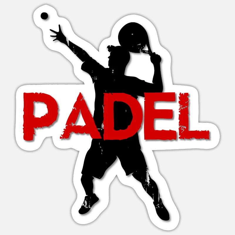 Padel Nero - Rosso - Sticker formato S (10 x 10 cm) - bianco opaco