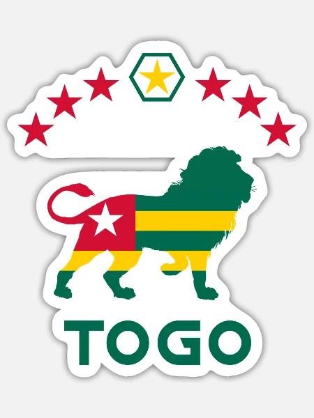 Togo Löwen Flaggen Design / Lome Geschenk Afrika - Sticker Größe S (10 x 10 cm) - Mattweiß