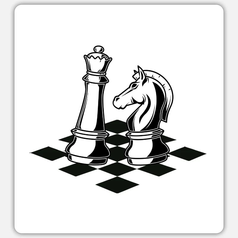 échecs échecs gros - Sticker taille S (10 x 10 cm) - blanc mat