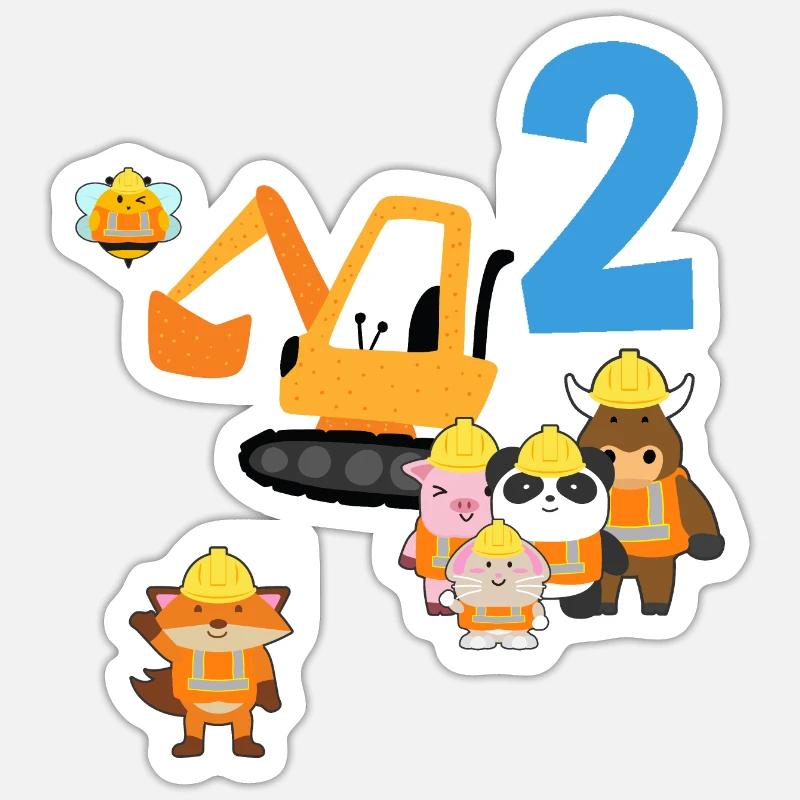 2 ans d’anniversaire bagger bagger cadeau Sticker taille S (10 x 10 cm)