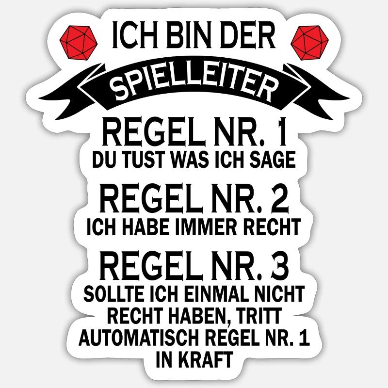 Jeu Master RPG Nerd Geek Gift - Sticker taille S (10 x 10 cm) - blanc mat