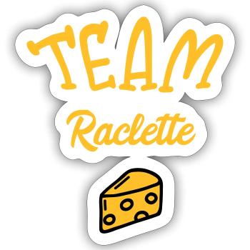 Team Raclette - Sticker taille S (10 x 10 cm) - blanc mat - Devant